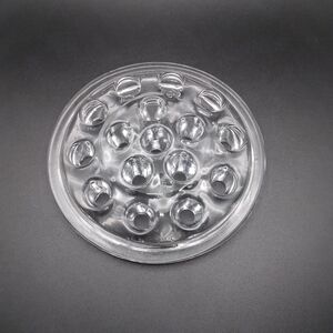 Vintage Clear Glass 16 Hole Floral Frog, 5.25 Inches.